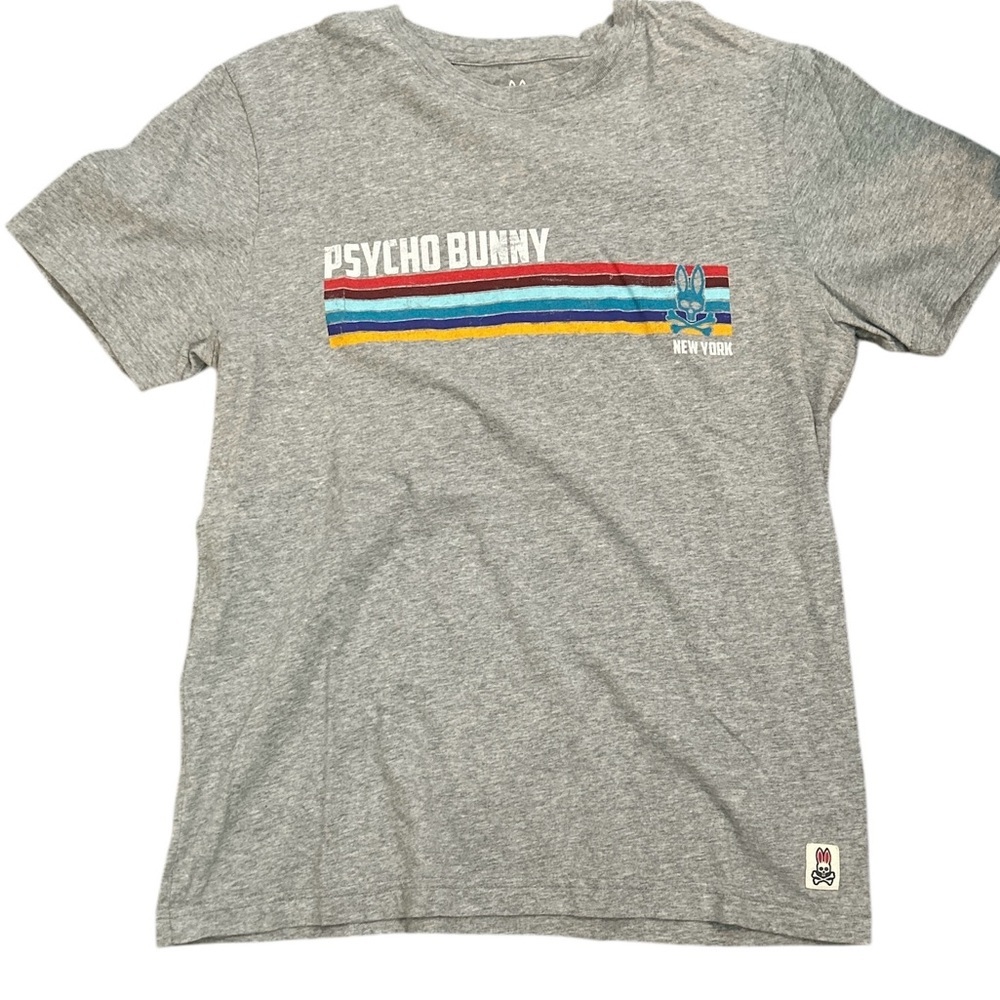 Psycho Bunny Men’s Gray Graphic T-Shirt Size 4